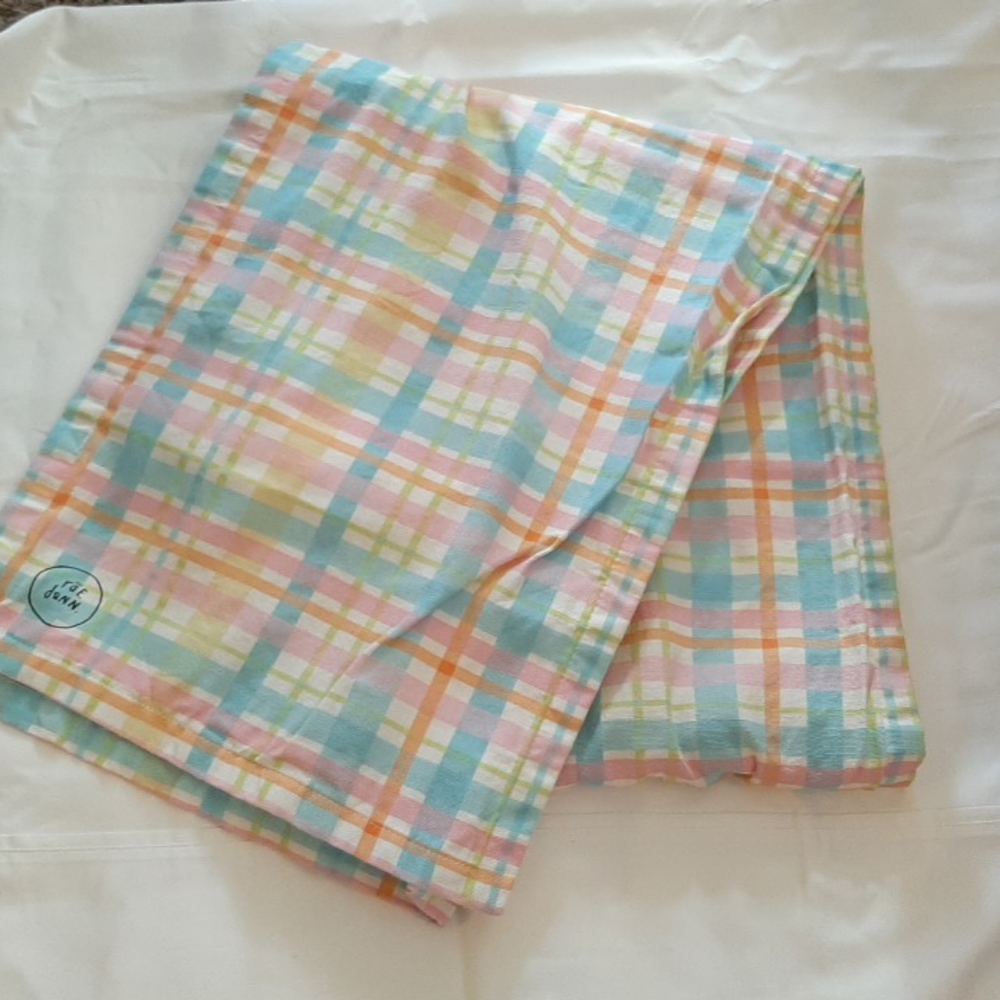 RAE DUNN Table Runner Reversible Plaid Easter